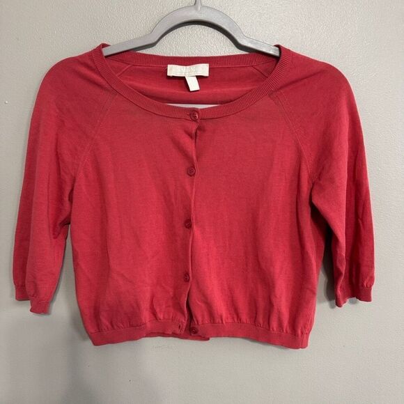 'S Max Mara Tunica cropped cotton cardigan size medium in rust color - Picture 1 of 7